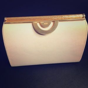 Vintage Rodo Italian Evening Bag cream/off white leather